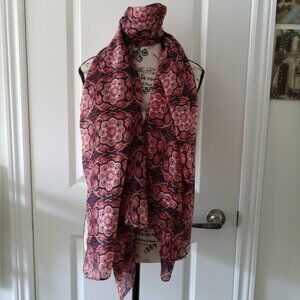 Antibes Blanc 100% Silk Floral Scarf